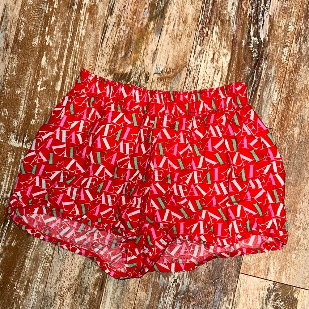 Colsie Red and Pink Christmas Shorts
